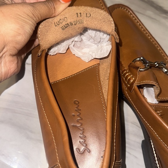 SANDRO MOSCOLONI Cognac Leather Slip on Lucio Loafers NEW! 11 main image 4